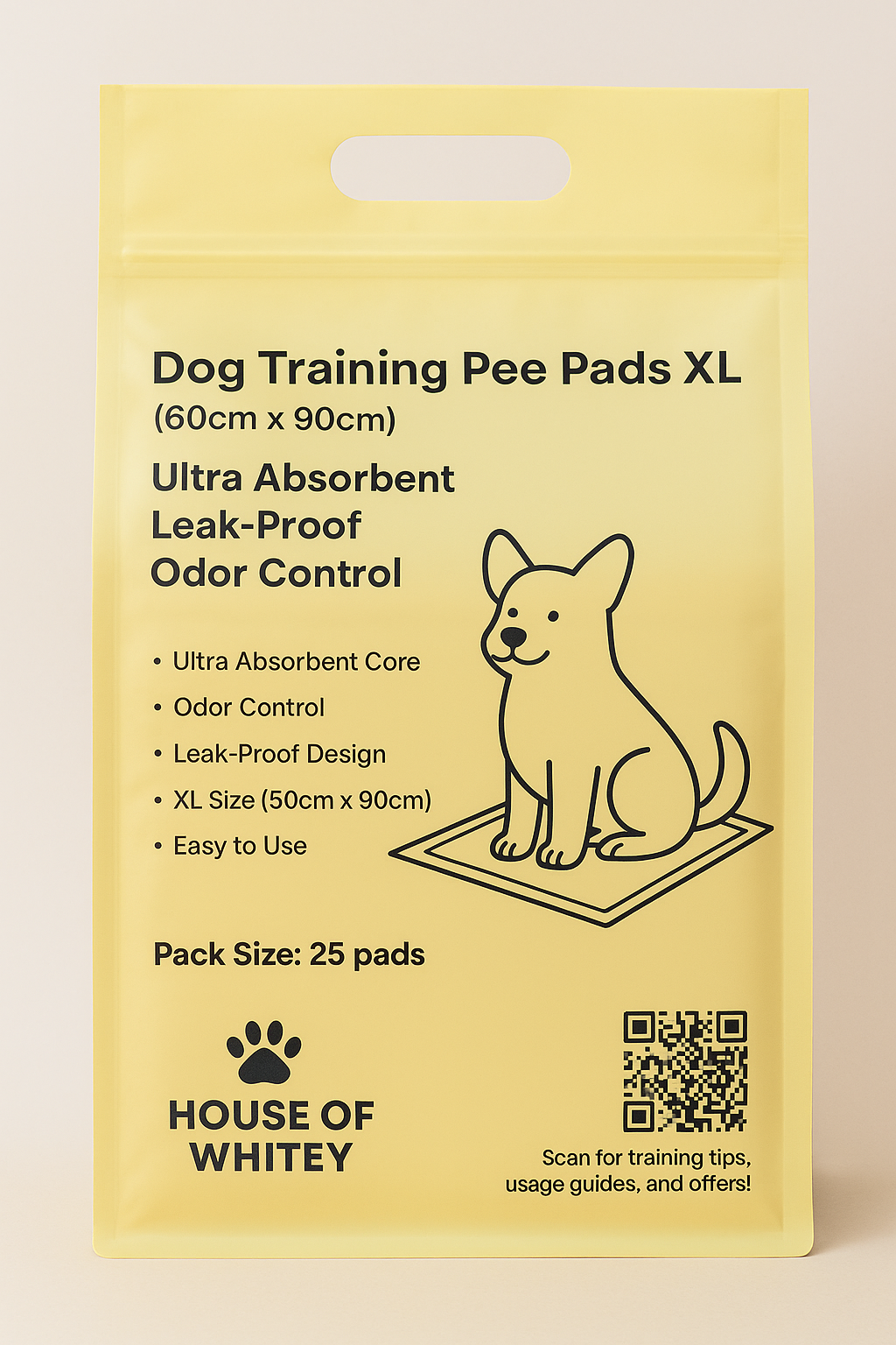 Dog Training Pee Pads XL (60×90cm) | Ultra Absorbent, Leak-Proof, Odor Control, Optional Floor Tapes